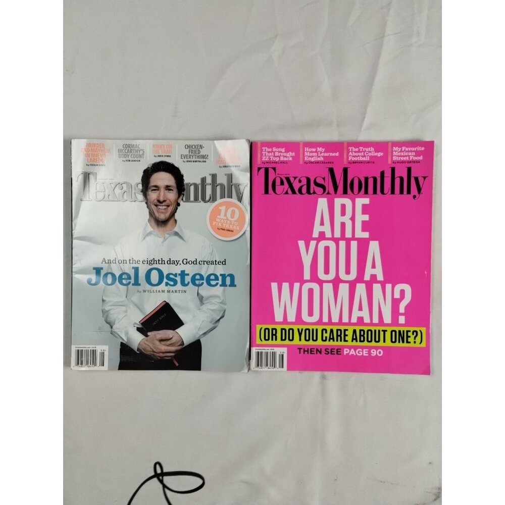 TEXAS MONTHLY Magazine lot of 2 2005-2012 Joel Osteen Women's Health Recruiting